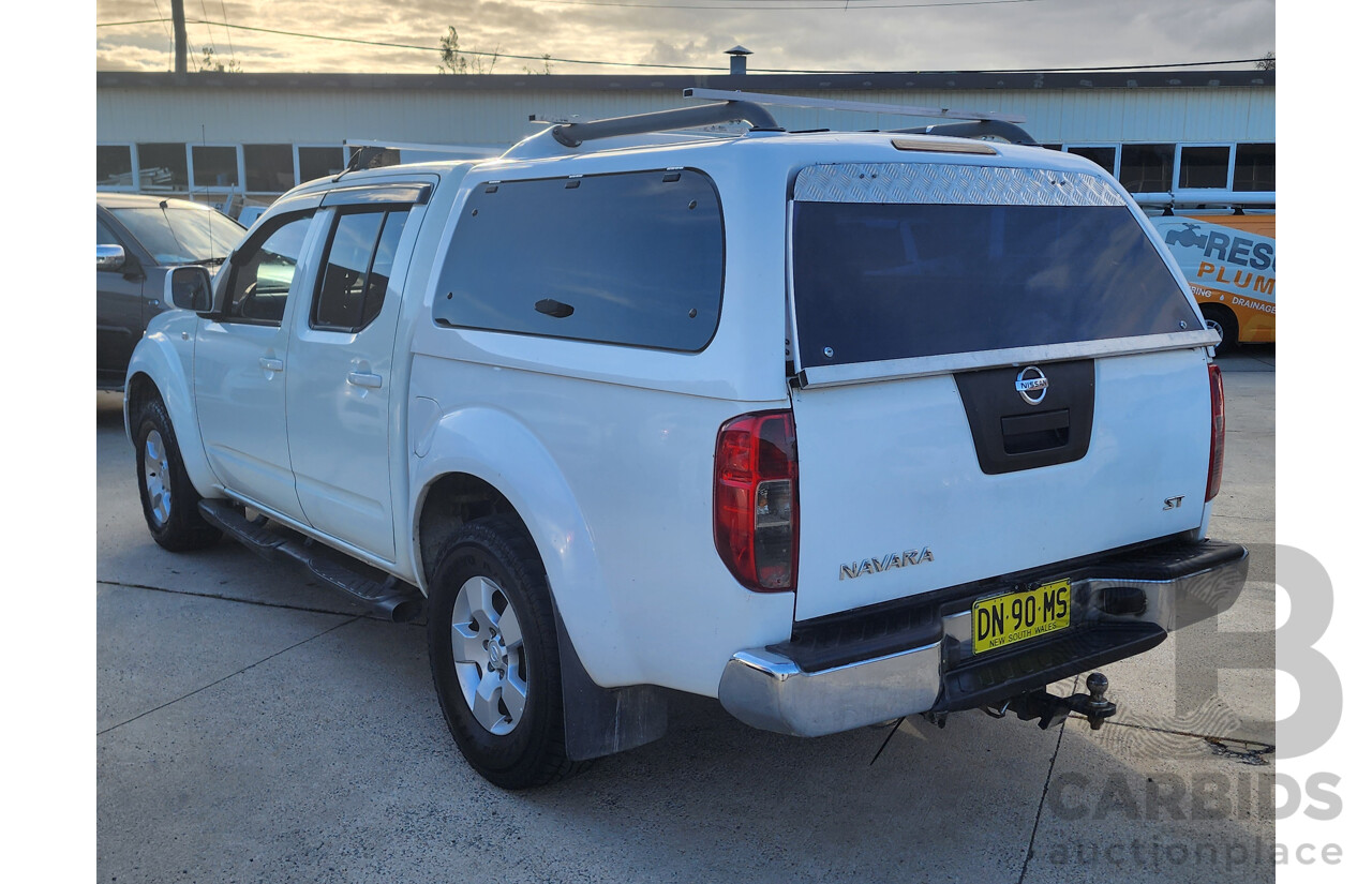 12/2012 Nissan Navara ST (4x4) D40 Dual Cab P/Up White 2.5L