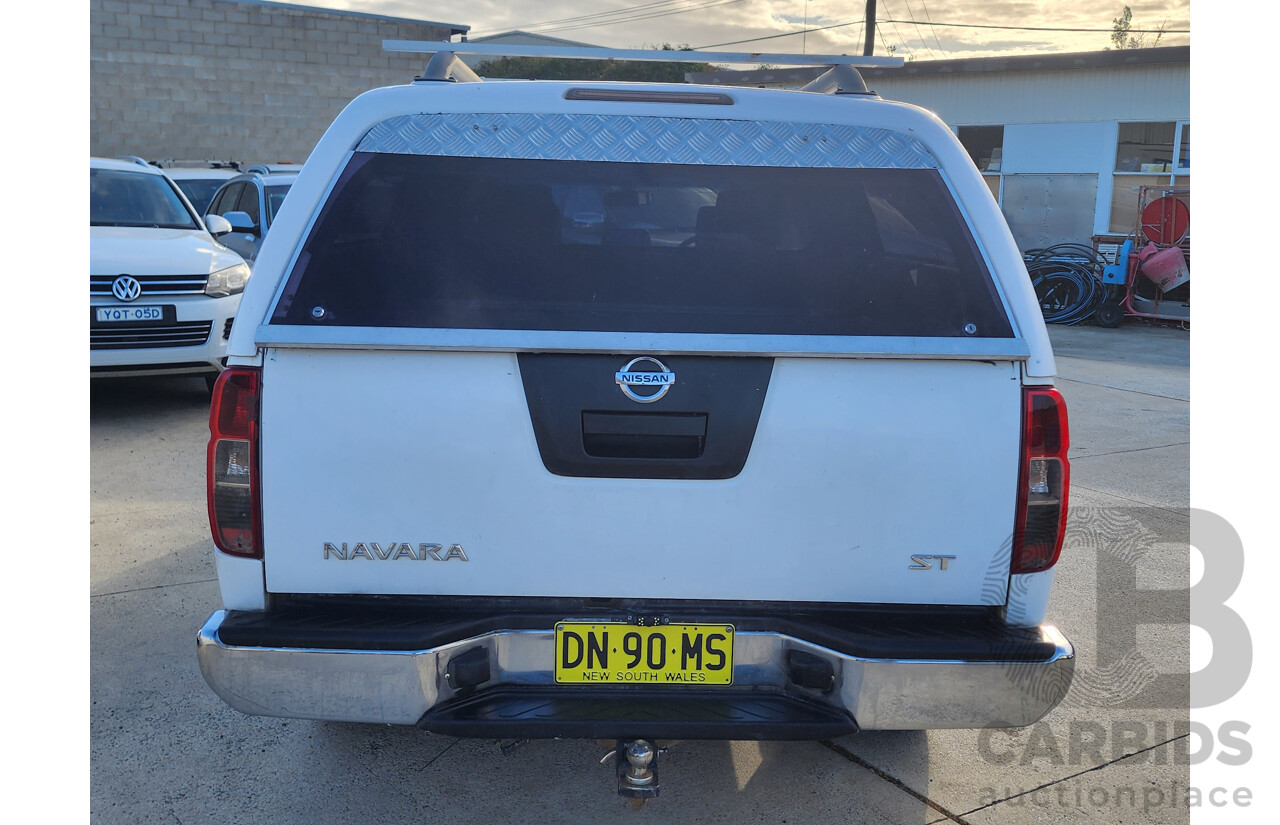 12/2012 Nissan Navara ST (4x4) D40 Dual Cab P/Up White 2.5L