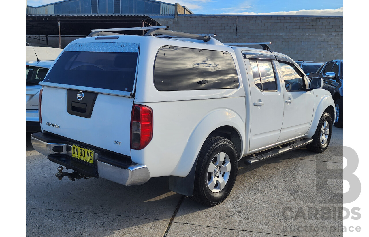 12/2012 Nissan Navara ST (4x4) D40 Dual Cab P/Up White 2.5L