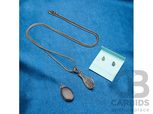 1662690 · Sterling Silver/Silver Tone & Onyx Jewellery Set - Lot of 3