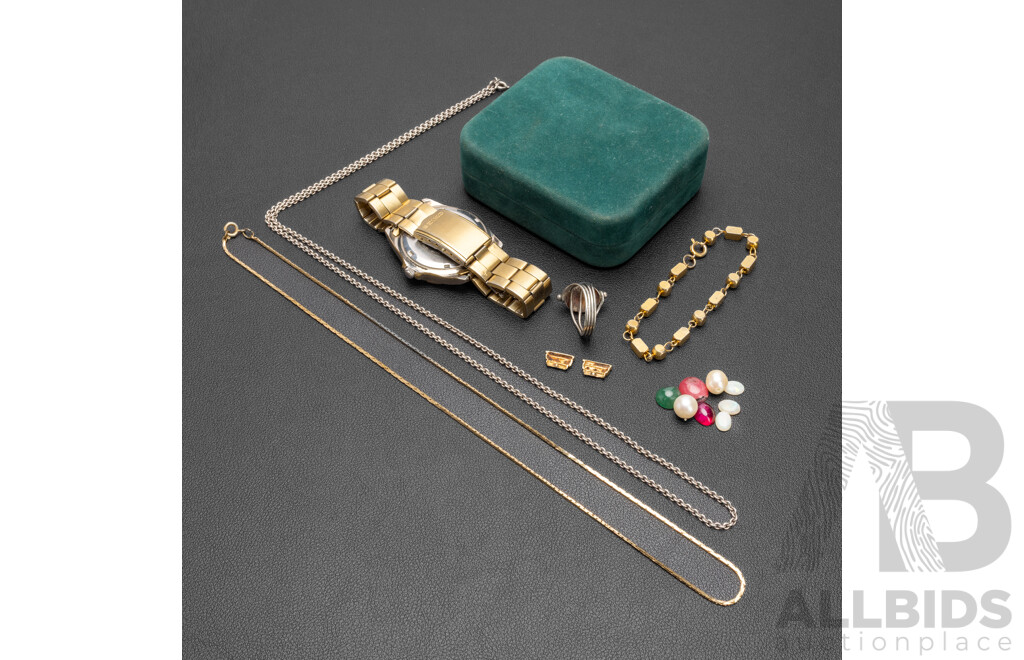 Collection of Gold, Sterling Silver & Gold Tone Jewellery