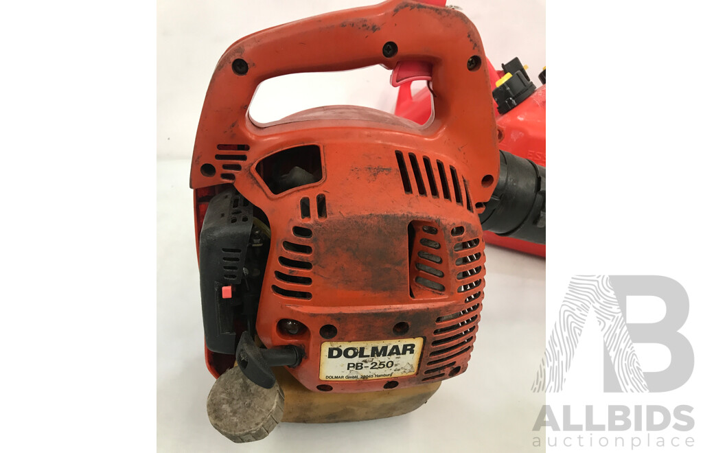Dolmar (PB-250) Petrol Powered Leaf Blower with 5L Petrol Containers