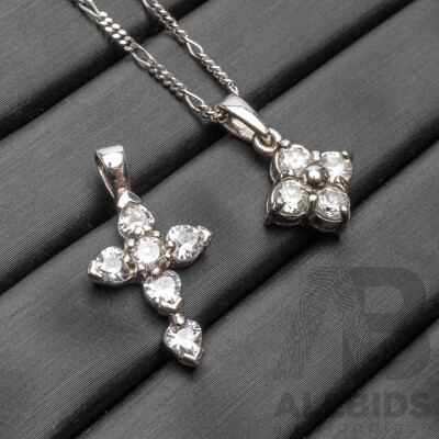 925 Sterling Silver Necklace & (2) Pendants. Length - 40.5cms