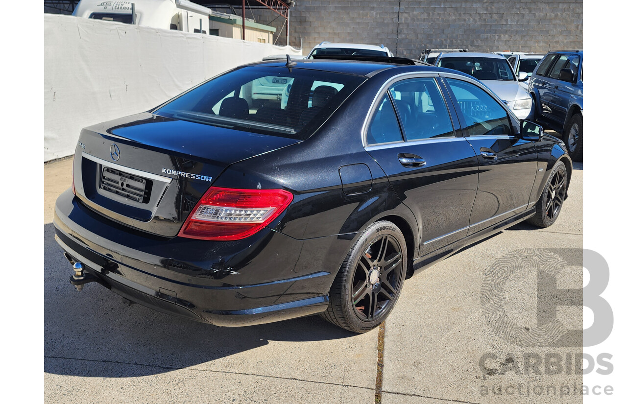 12/2009 Mercedes-Benz C200 Kompressor Avantgarde W204 4d Sedan Black 1.8L