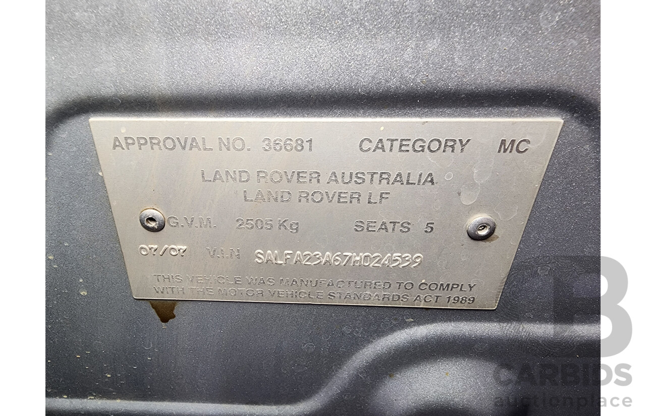 7/2007 Land Rover Freelander 2 SE (4x4) LF 4d Wagon Silver 3.2L