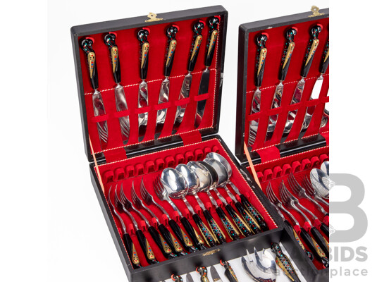 Two Boxed S & A Haddad Jezzine Cutlery Sets with Extra Cutlery