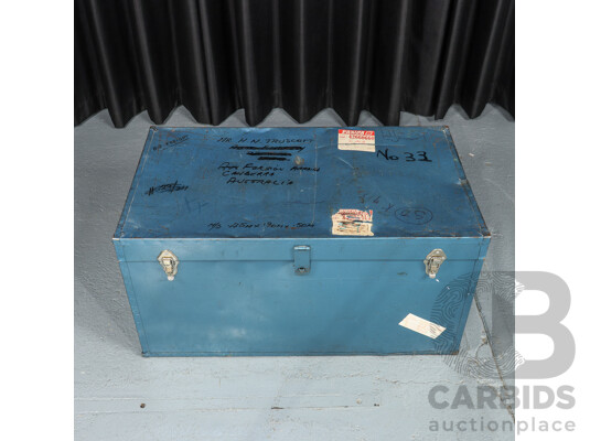 Vintage Metal Storage Trunk