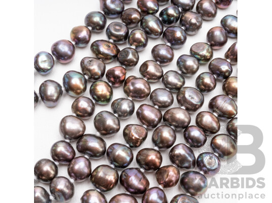 Long Strand Purple Freshwater Pearl Necklace. Length - 161cms