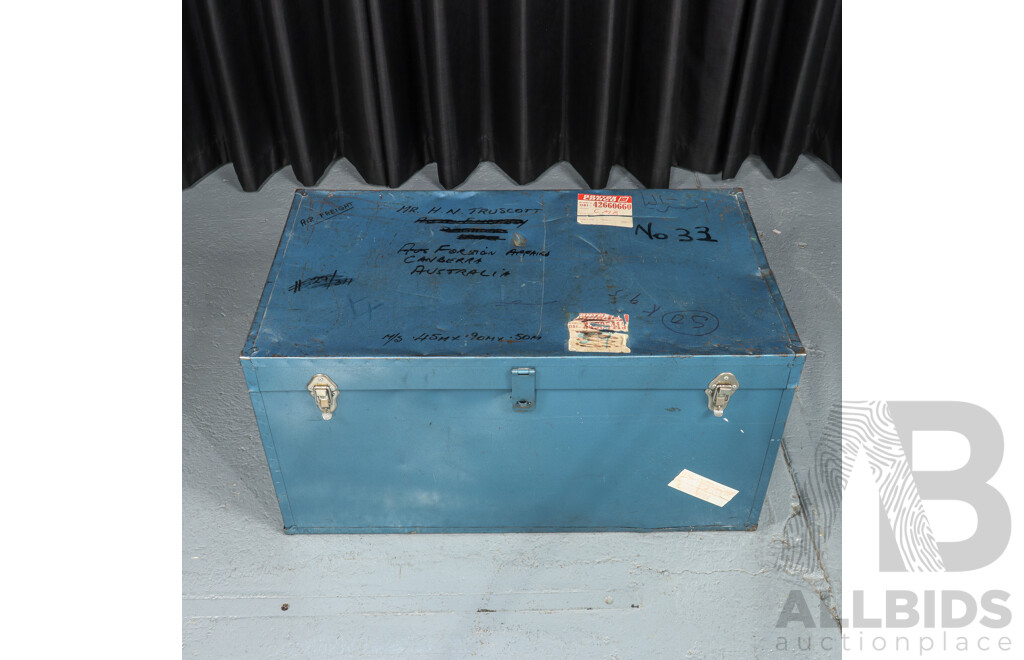 Vintage Metal Storage Trunk