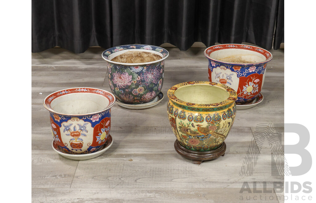 Collection of Four Various Chinese Ceramic Jardinier's (4)