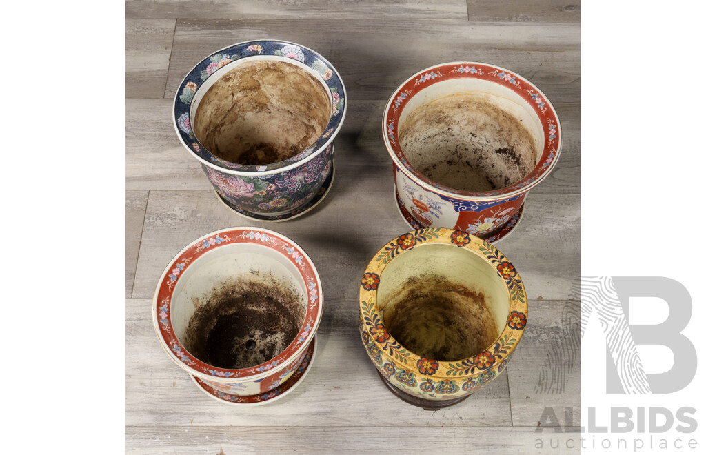 Collection of Four Various Chinese Ceramic Jardinier's (4)