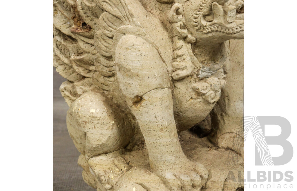Pair of Pressed Clay Garden Figures