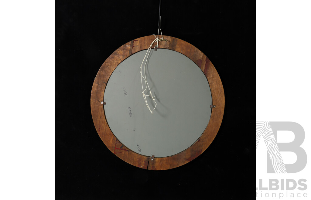 Wooden Round Mirror