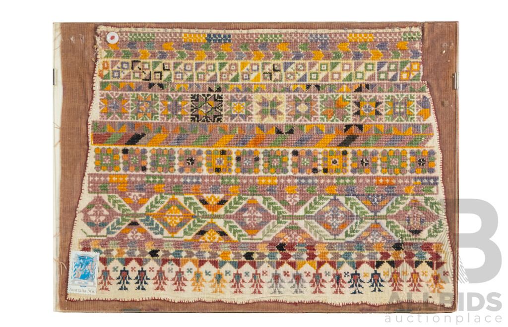 Artist Unknown (20th Century, Thai School), Vintage Northern Thai Tai Lue Woven Cloth Panel Sampler, 25H x 35W cm (frame)