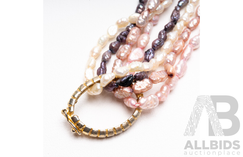 Collection of Freshwater Rice Pearl Necklaces - Lot of 4