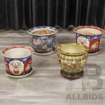 Collection of Four Various Chinese Ceramic Jardinier's (4)
