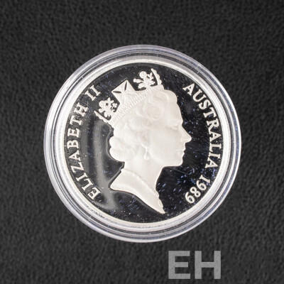 Australian RAM 1989 Silver Piedfort Ten Dollar Coin, Birds of Australia, Kookaburra .925