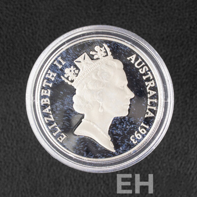 Australian RAM 1993 Ten Dollar Silver Piedfort Coin, Palm Cockatoo .925