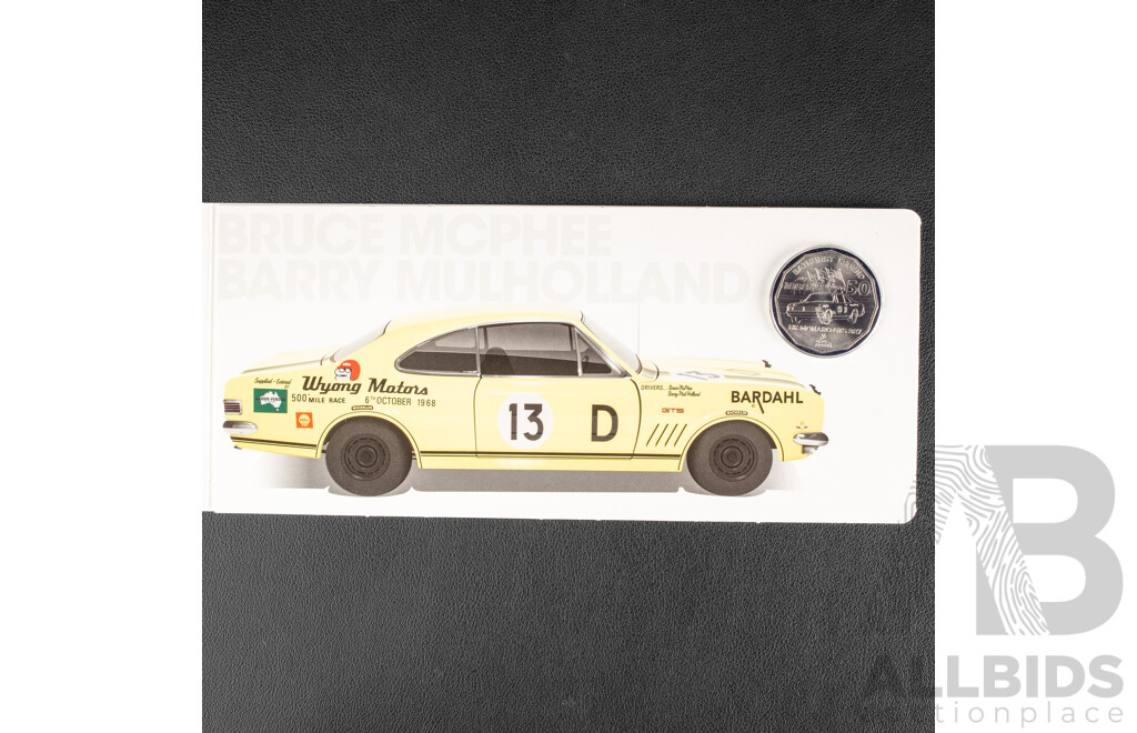 Australian RAM 2018 Six Coloured Fifty Cent Coin Set, Holden High Octane, Australia's Motor Sport Legends