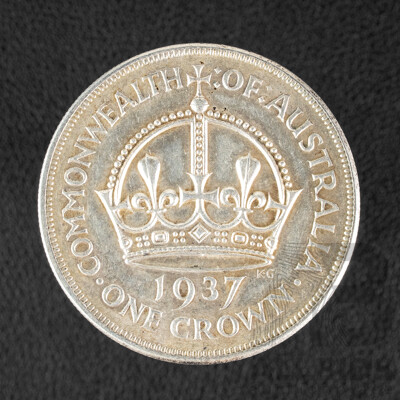 Australian 1937 KGVI Silver Crown .925