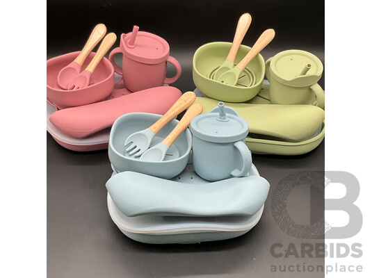 1661209 · Silicone Baby Feeding Set with Gift Box - Lot of 10