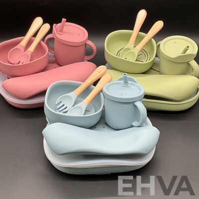 Silicone Baby Feeding Set with Gift Box - Lot of 10
