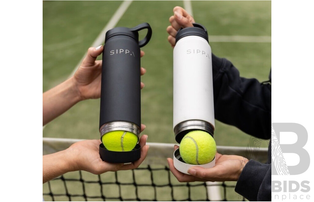 Sippa Bottles ( Matt White) - Water Bottle with Storage Compartment