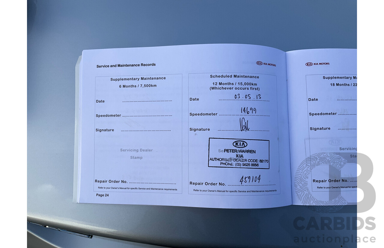 05/2012 Kia Cerato KOUP Si (FWD) TD MY12 2D Coupe Silver 2.0L