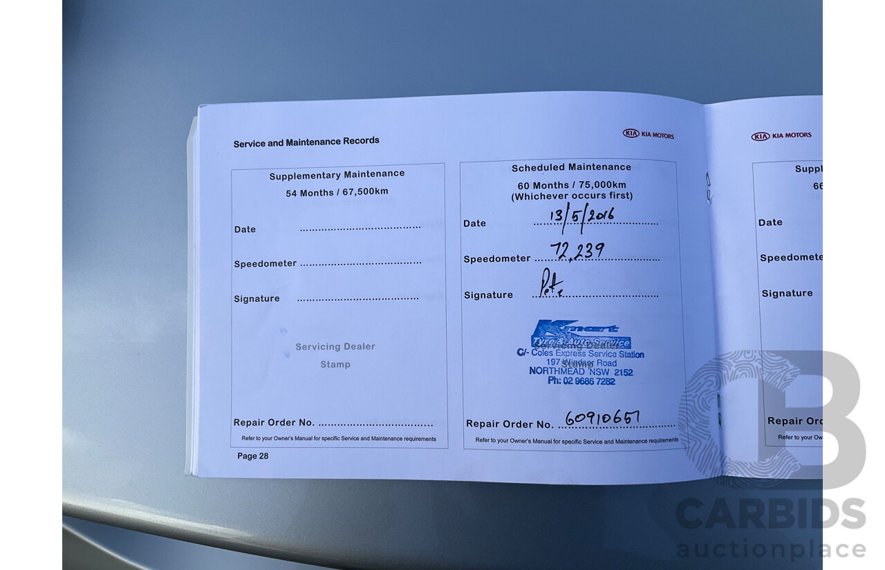 05/2012 Kia Cerato KOUP Si (FWD) TD MY12 2D Coupe Silver 2.0L