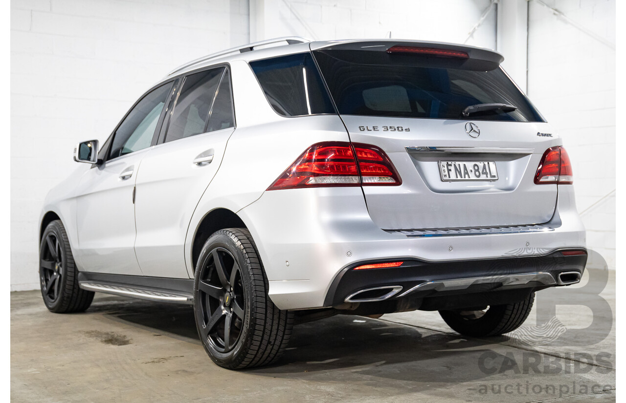 07/2016 Mercedes-Benz GLE 350d (AWD) 166 4D Wagon Iridium Silver Metallic Turbo Diesel V6 3.0L