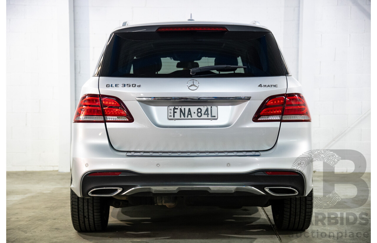07/2016 Mercedes-Benz GLE 350d (AWD) 166 4D Wagon Iridium Silver Metallic Turbo Diesel V6 3.0L