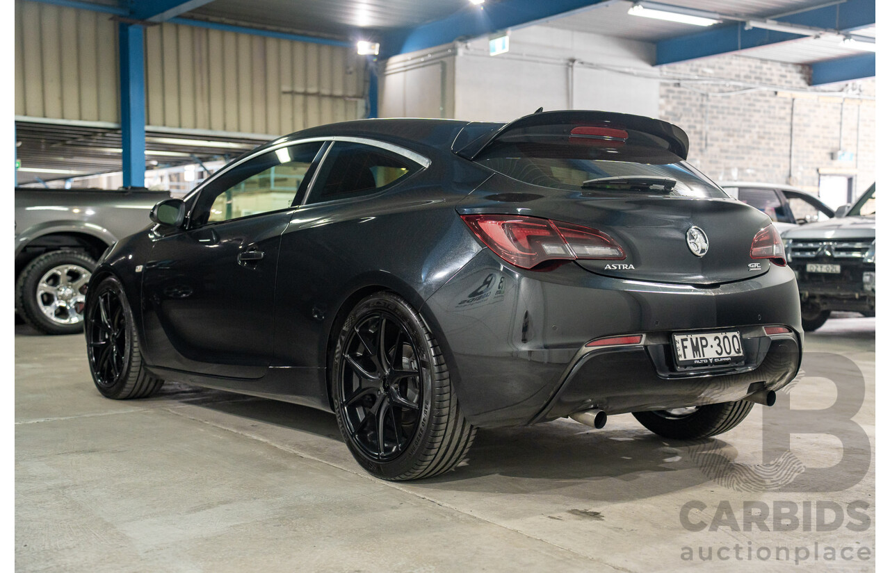 02/2016 Holden Astra GTC Sport (FWD) PJ MY16 3d Hatchback Carbon Flash Black Metallic Turbo 1.6L