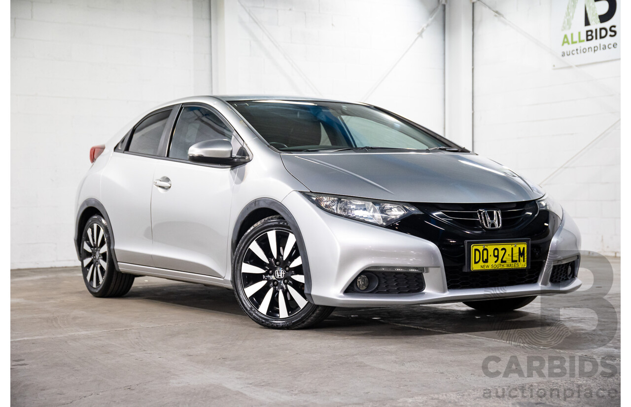 2/2014 Honda Civic Vti-S FK MY14 5d Hatchback Alabaster Silver 1.8L