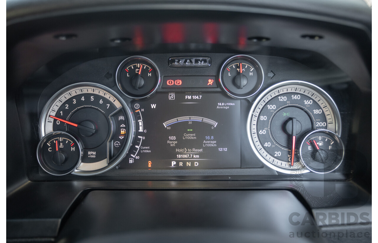 05/2019 Ram 1500 LARAMIE (4x4) FD3.2 W/RAMBOXES MY19 Crew Cab Utility Granite Crystal Metallic Grey 5.7L