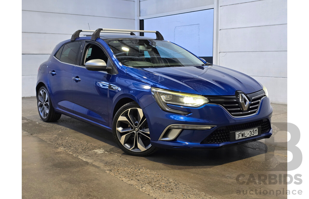 9/2017 Renault Megane GT-Line BFB MY17 5d Hatchback Iron Blue Turbo 1.2L