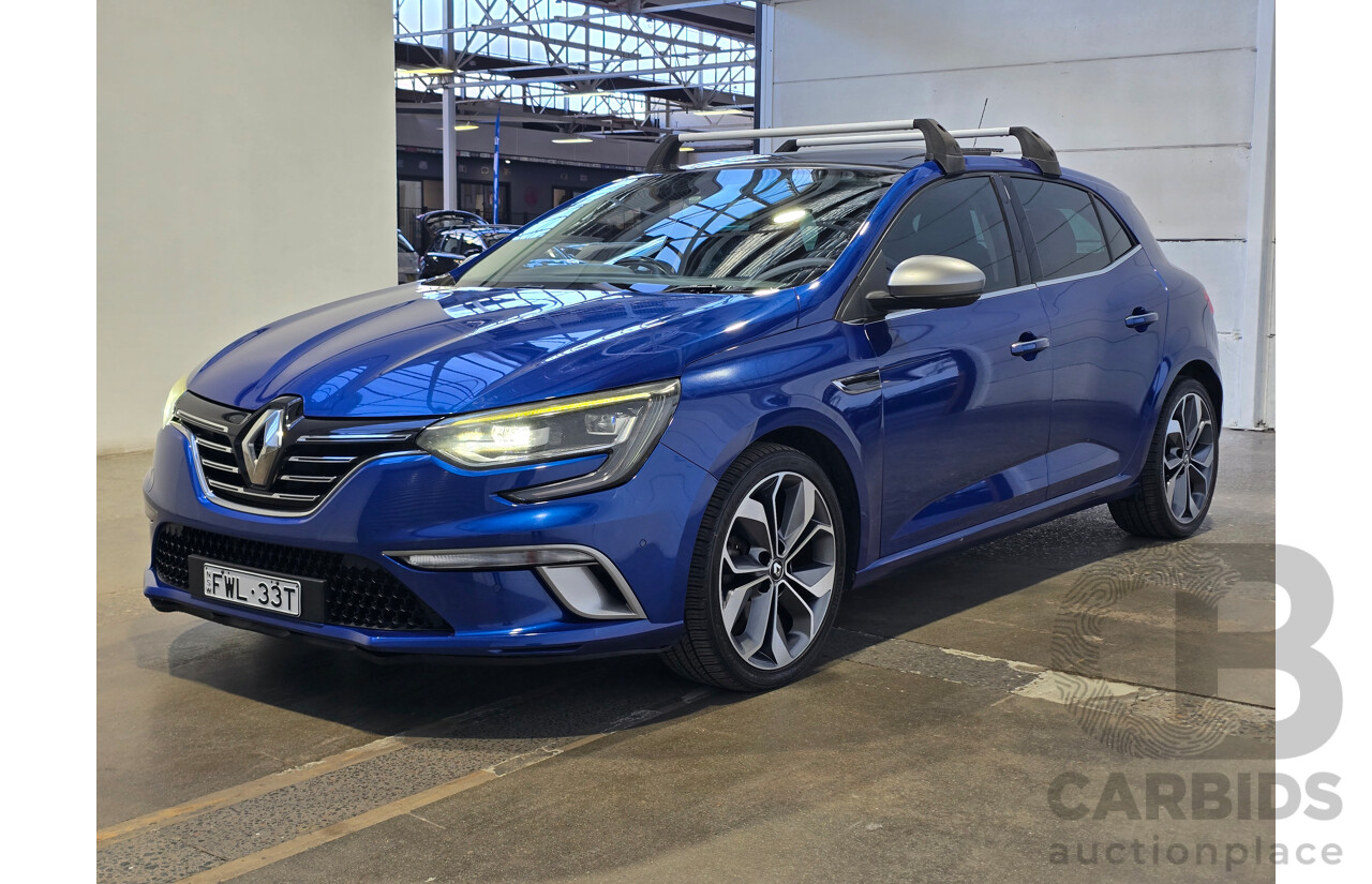 9/2017 Renault Megane GT-Line BFB MY17 5d Hatchback Iron Blue Turbo 1.2L