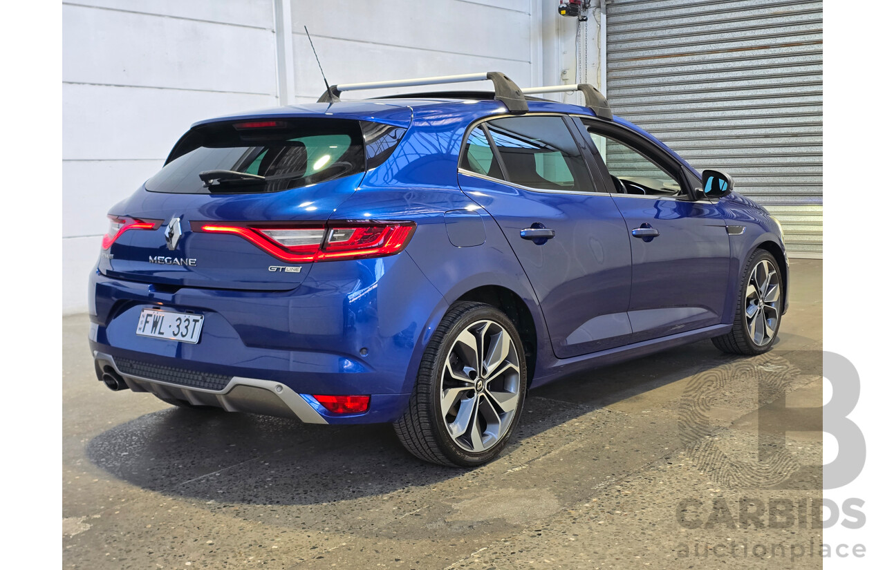 9/2017 Renault Megane GT-Line BFB MY17 5d Hatchback Iron Blue Turbo 1.2L