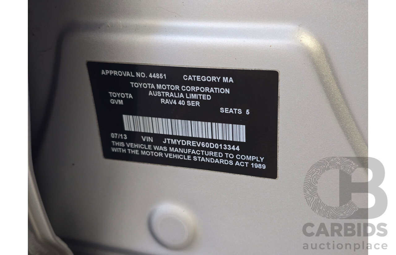 7/2013 Toyota Rav4 GXL ZSA42R 4d Wagon Premium Silver 2.0L