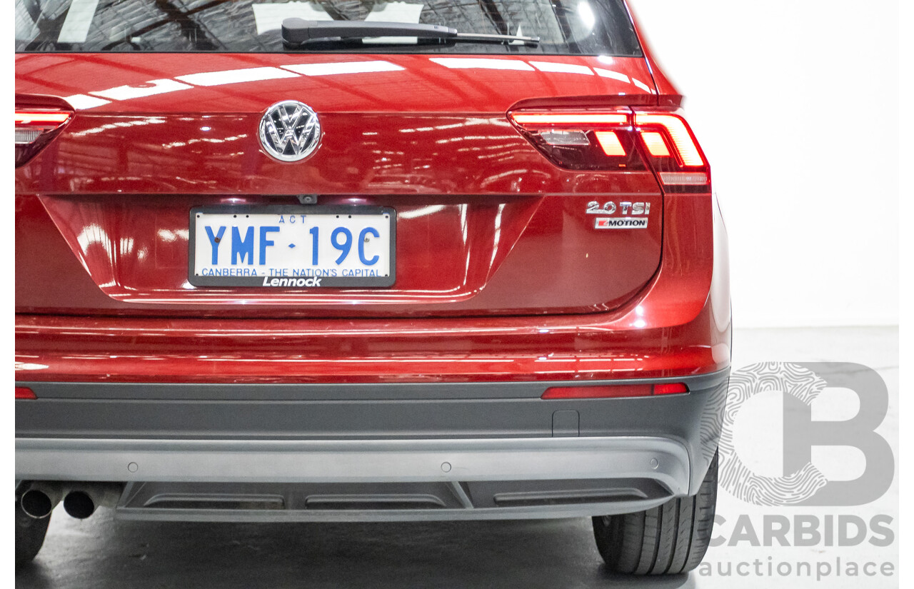 11/2016 Volkswagen Tiguan 132 TSI Comfortline (AWD) 5NA 4d Wagon Ruby Red Metallic Turbo 2.0L
