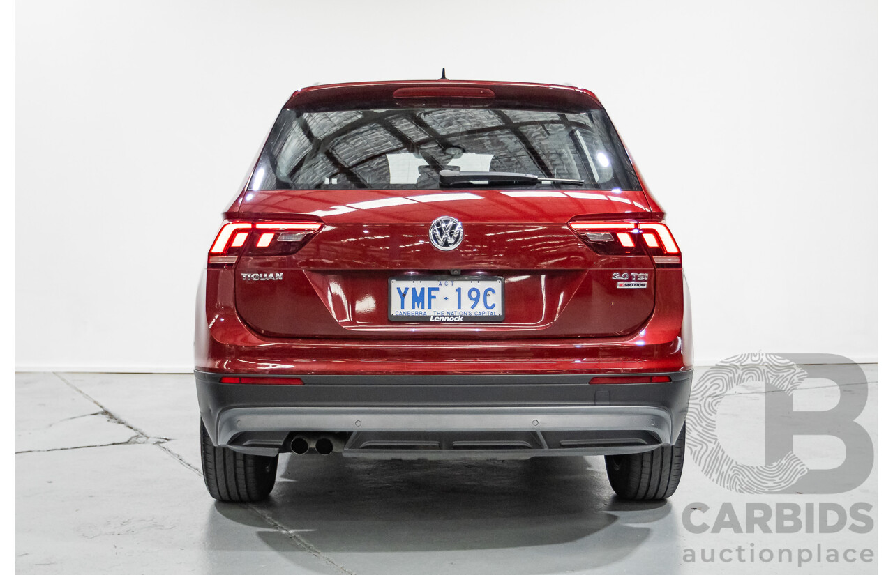 11/2016 Volkswagen Tiguan 132 TSI Comfortline (AWD) 5NA 4d Wagon Ruby Red Metallic Turbo 2.0L