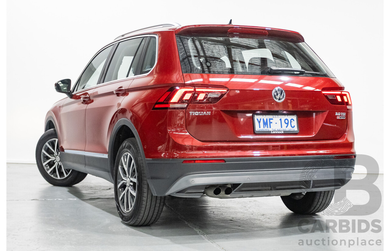 11/2016 Volkswagen Tiguan 132 TSI Comfortline (AWD) 5NA 4d Wagon Ruby Red Metallic Turbo 2.0L