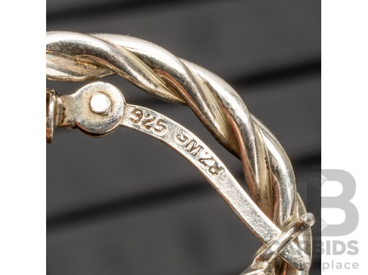 Collection of Sterling Silver Vintage Hoop Earrings - 24.57gms
