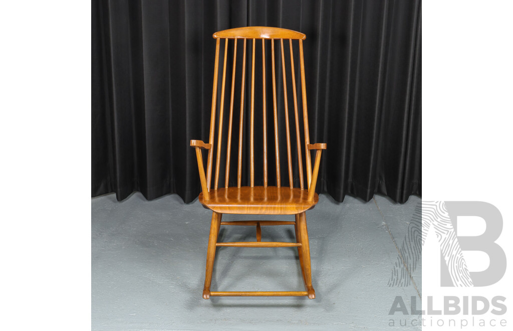Danish Teak Spindle Back Rocking Chair by Stol Kamnik