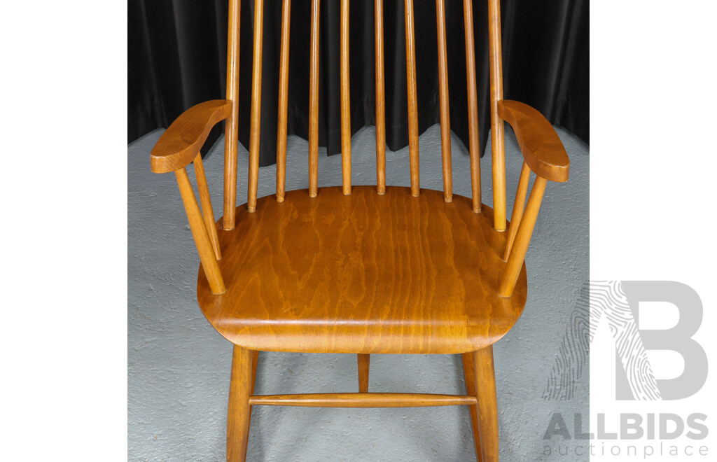 Danish Teak Spindle Back Rocking Chair by Stol Kamnik