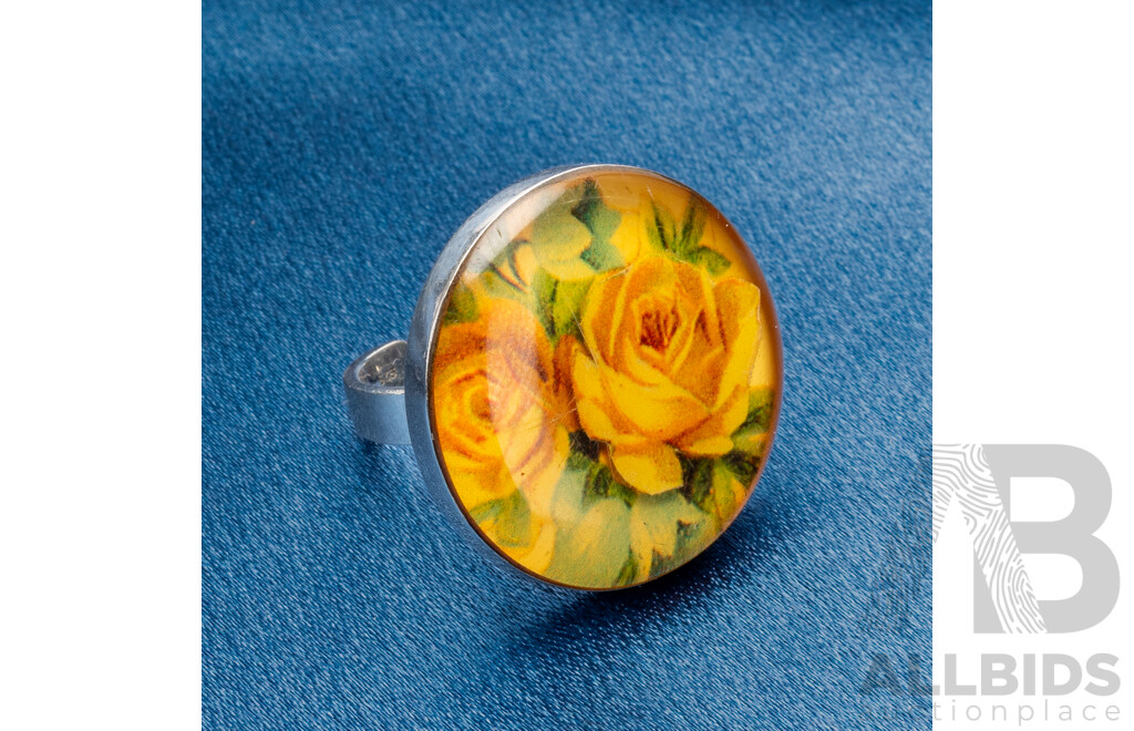 925 Sterling Silver 'One of One' Floral Ring - Size O.5