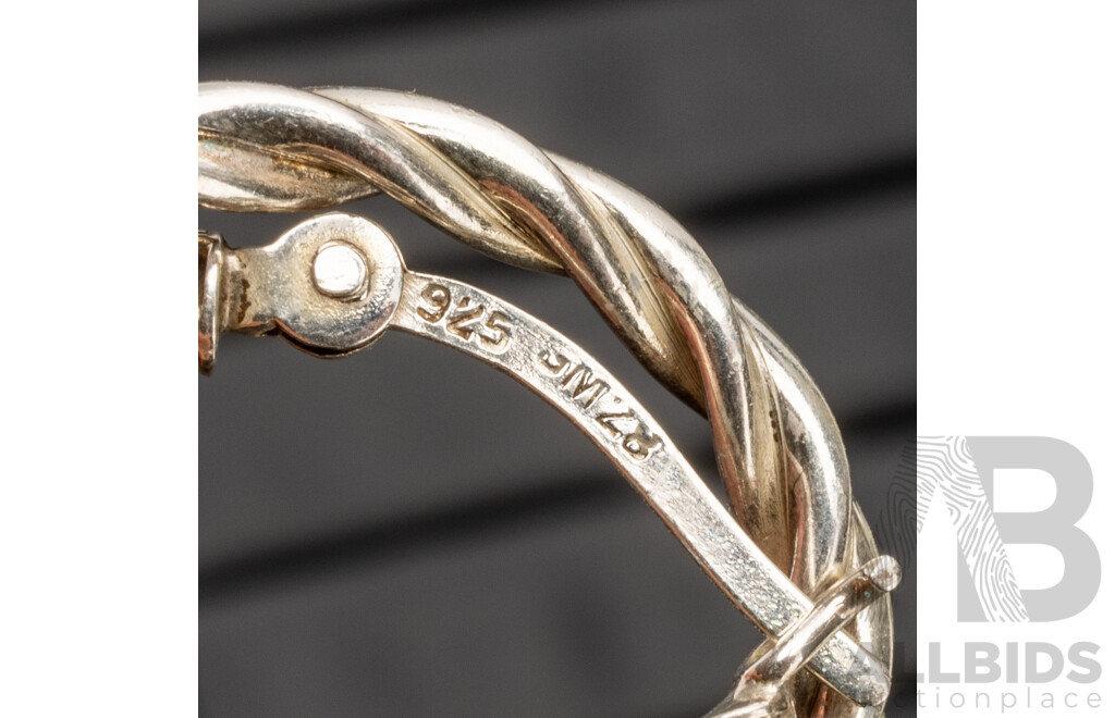 Collection of Sterling Silver Vintage Hoop Earrings - 24.57gms
