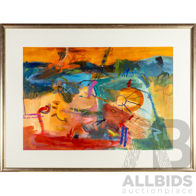 Naomi Lewis (20th Century, Australian, 1930-), Voice of the Land, Wonderful Original Signed Mixed Media, 98H x 129W cm (frame)