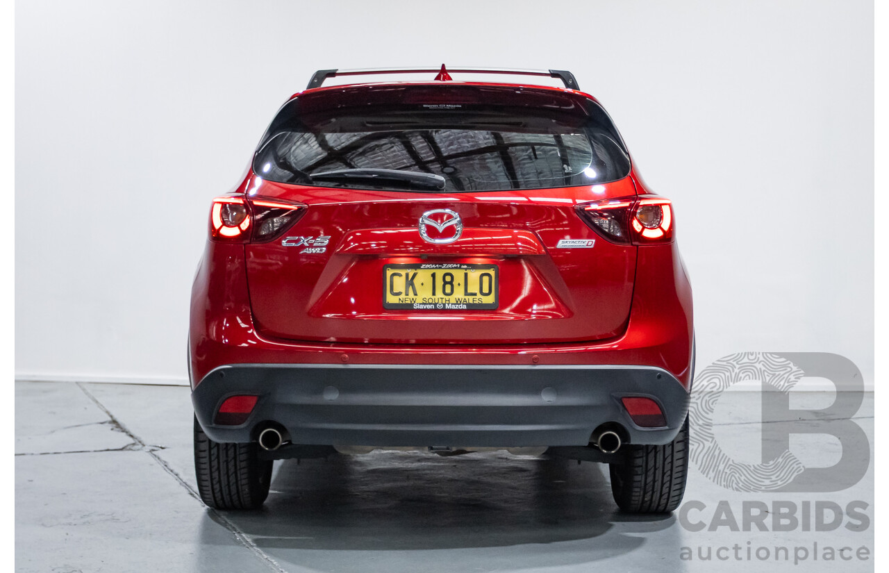 01/2015 Mazda CX-5 GT (AWD) MY15 4D Wagon Soul Red Turbo Diesel 2.2L