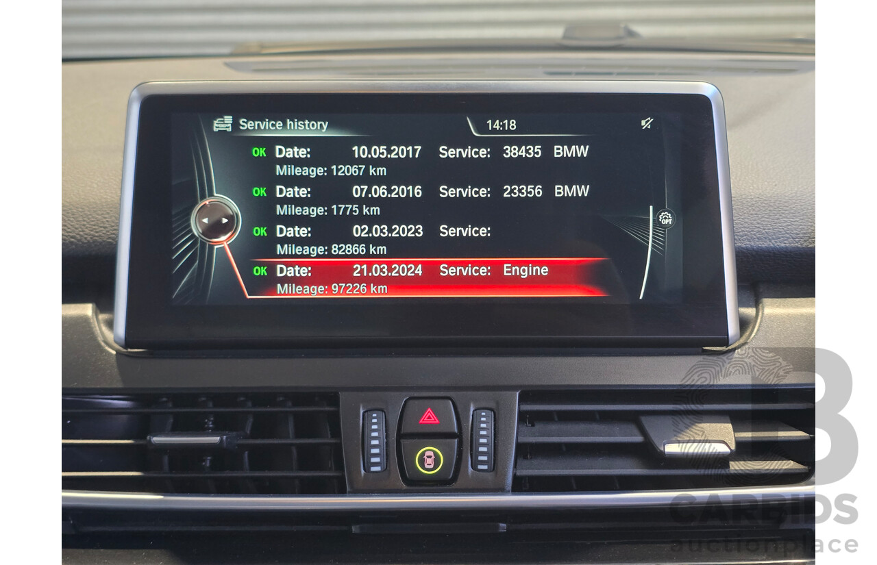2/2015 BMW 225i Active Tourer Sport Line F45 4d Wagon Atlantic Grey Metallic Turbo 2.0L