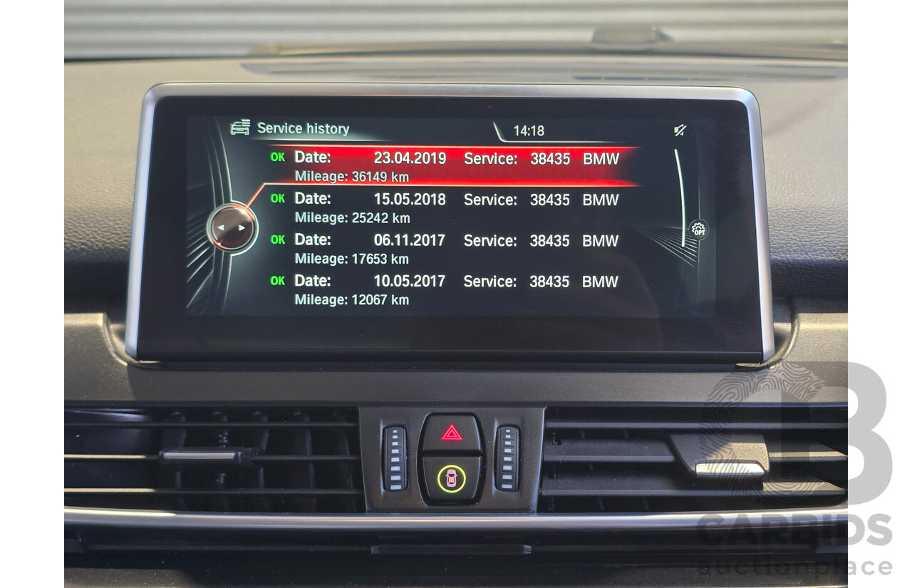 2/2015 BMW 225i Active Tourer Sport Line F45 4d Wagon Atlantic Grey Metallic Turbo 2.0L